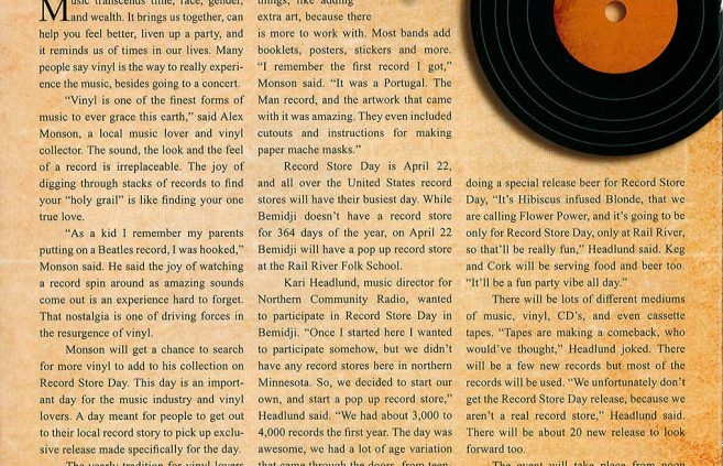 "Record Store Day" by Shawn Campbell; third place, Arts & Entertainment Story.