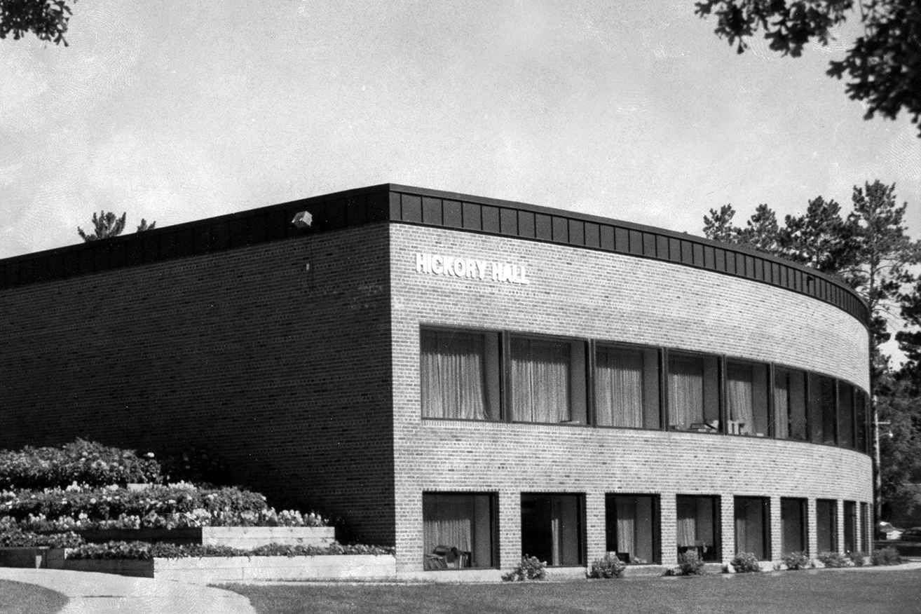 Formally Hickory Hall, Decker Hall is dedicated in 1995.