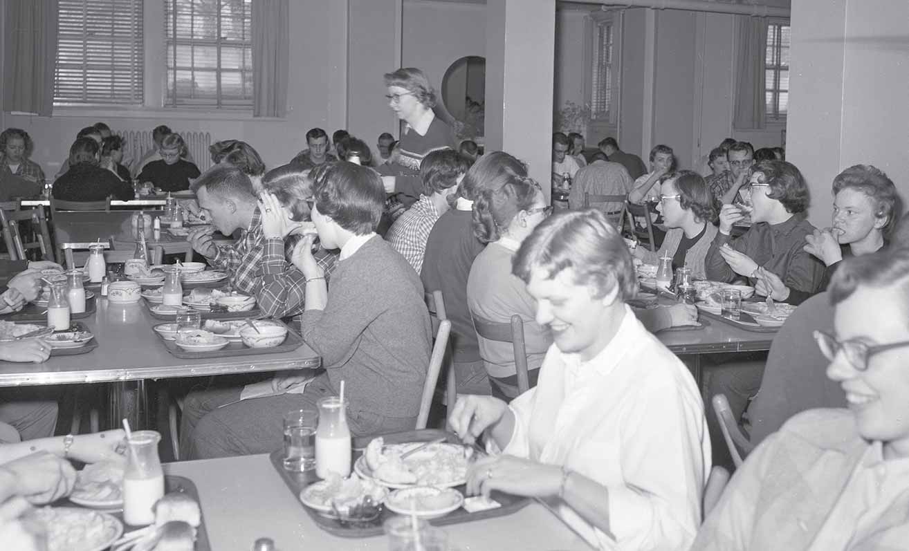 Students in the Birch Hall cafeteria.