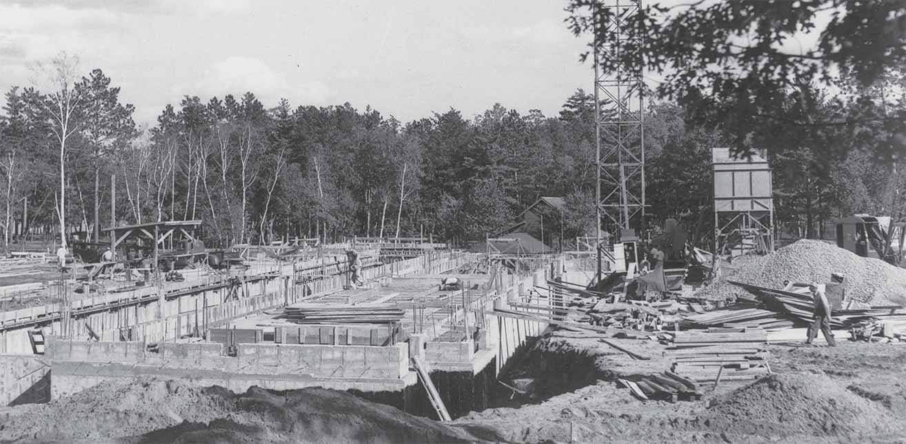 Birch Hall under construction, 1952.