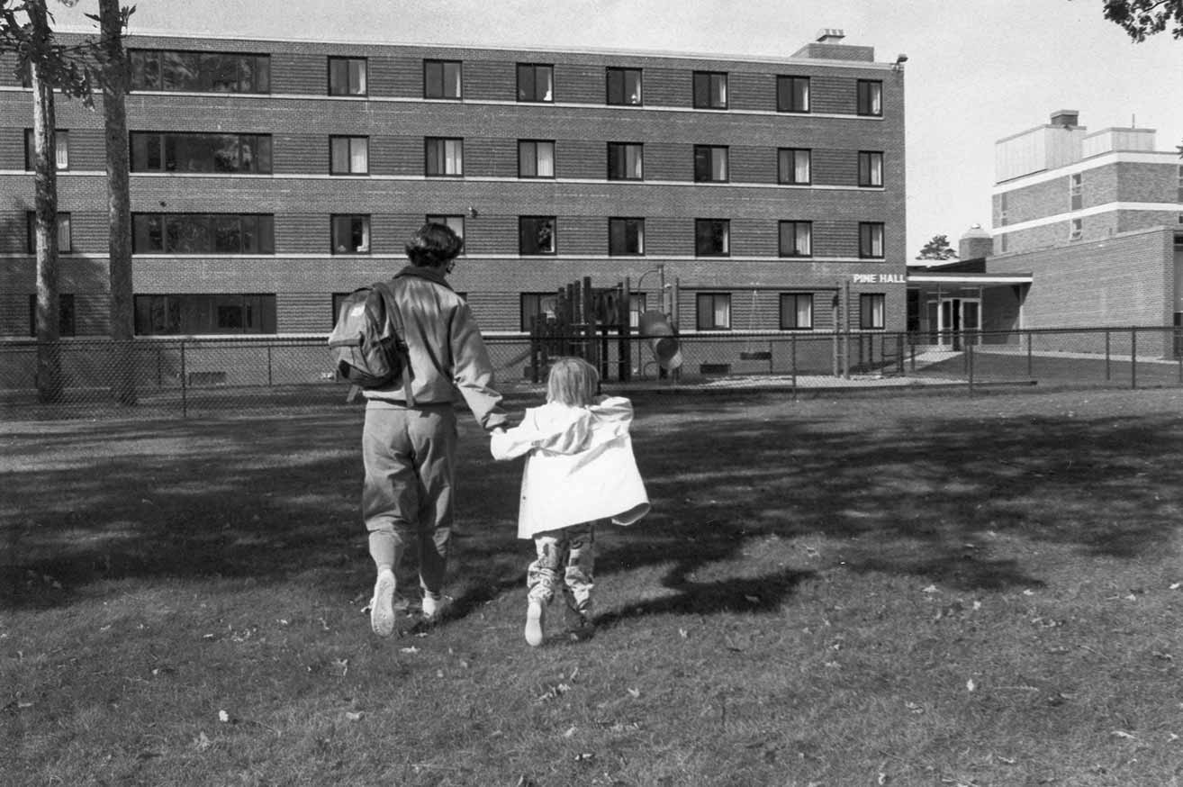 Pine Hall, later renamed Cedar Apartments, in 1990.
