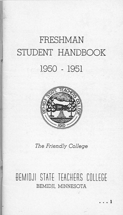 BSTC Freshman Handbook, 1950 - 1951.