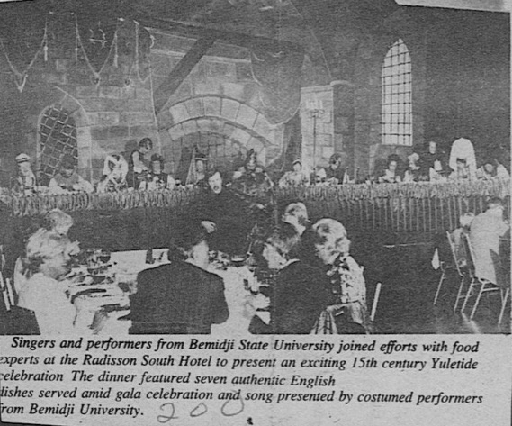 Eighth Annual Madrigal Dinner newspaper clippings, 1976.