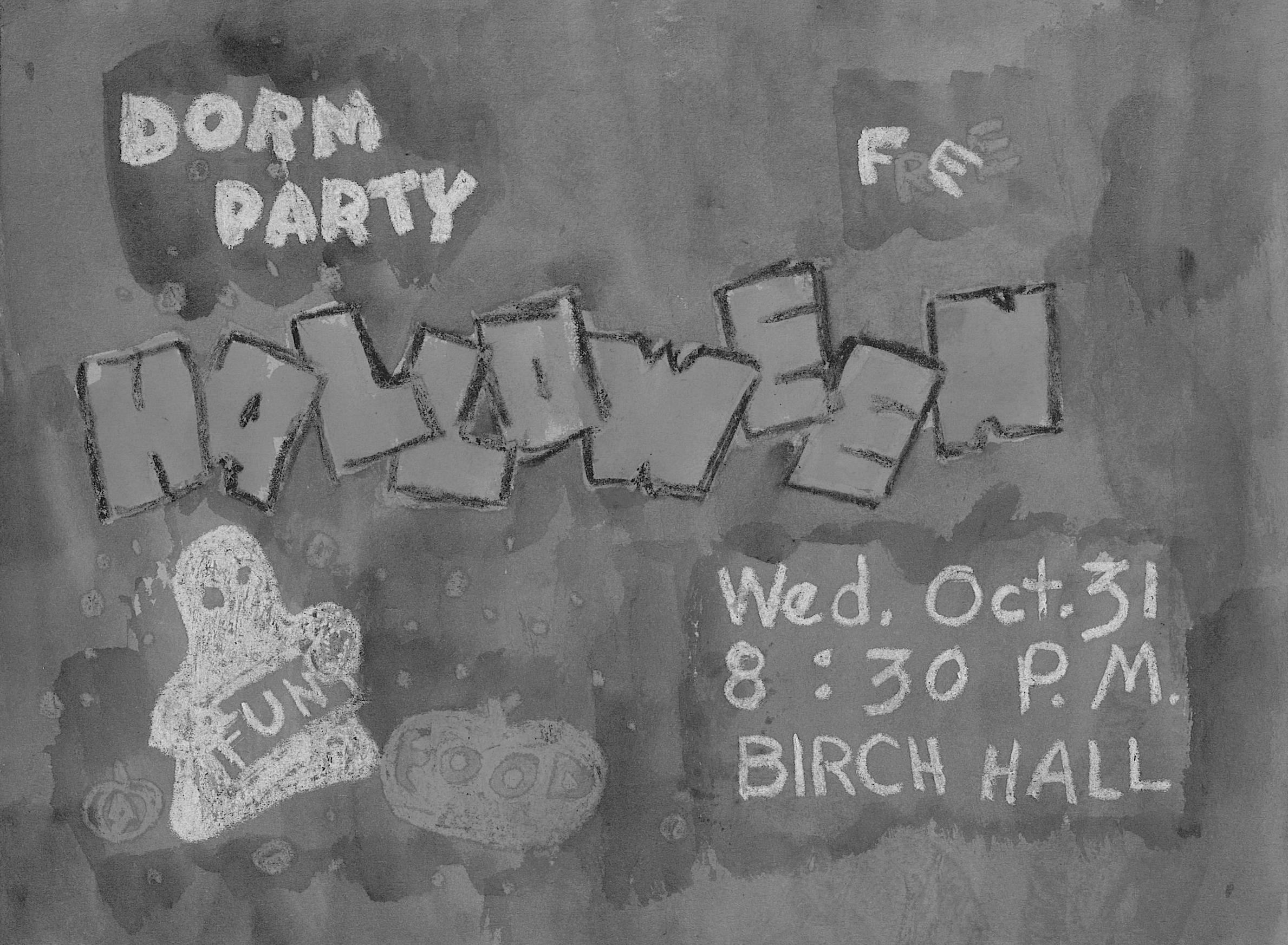 Halloween dorm party in Birch Hall, 1950's