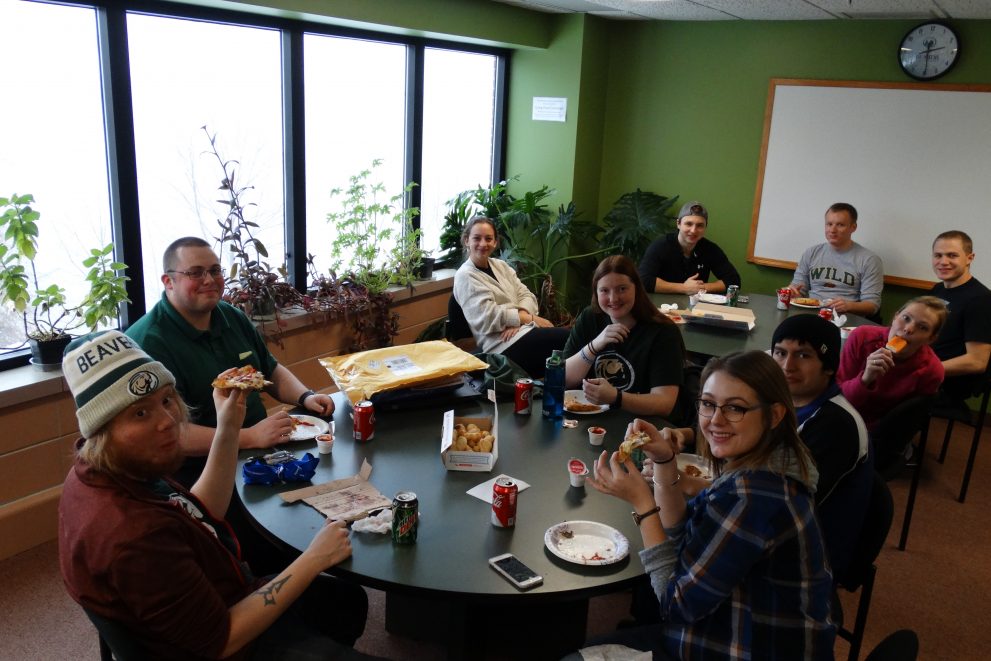 Chemistry Club pizza party.