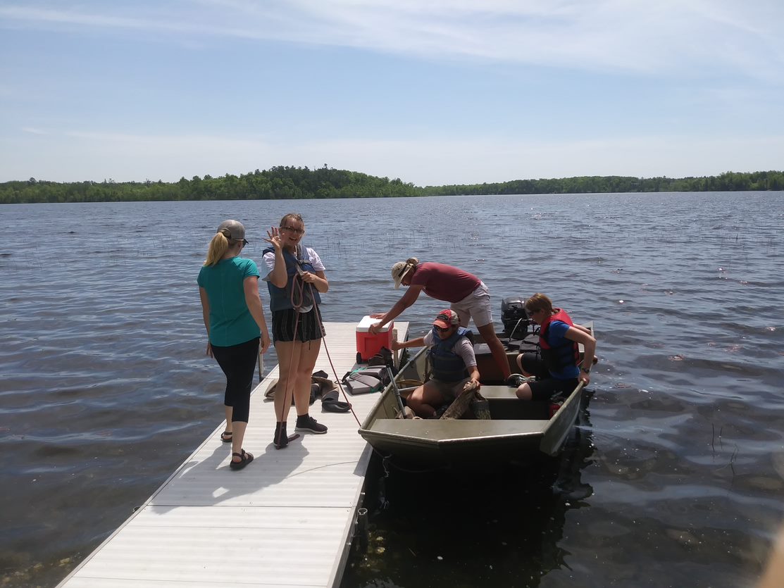 Students in a boat