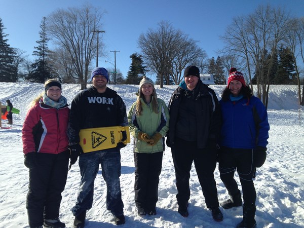 Math club students sledding