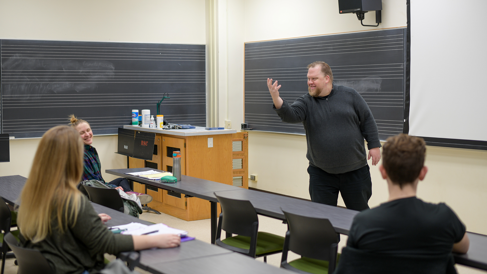 Dr. Cory Renbarger teaching a class