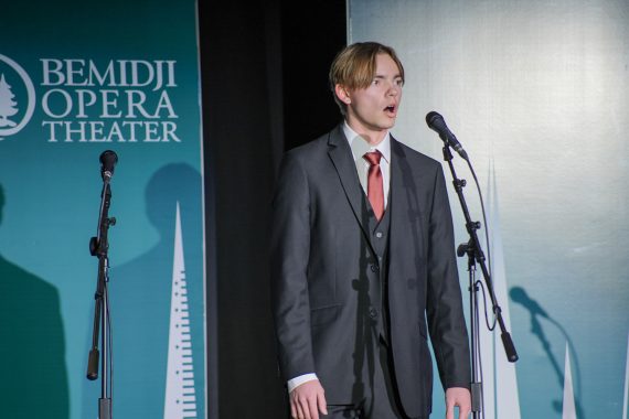 Male opera singer performing in Bemidji State's 2022 Opera Night Gala