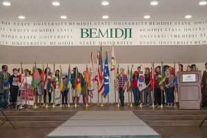 International Students with their flags at the festival of nations