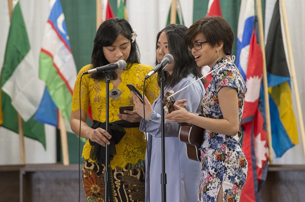 International Students singing