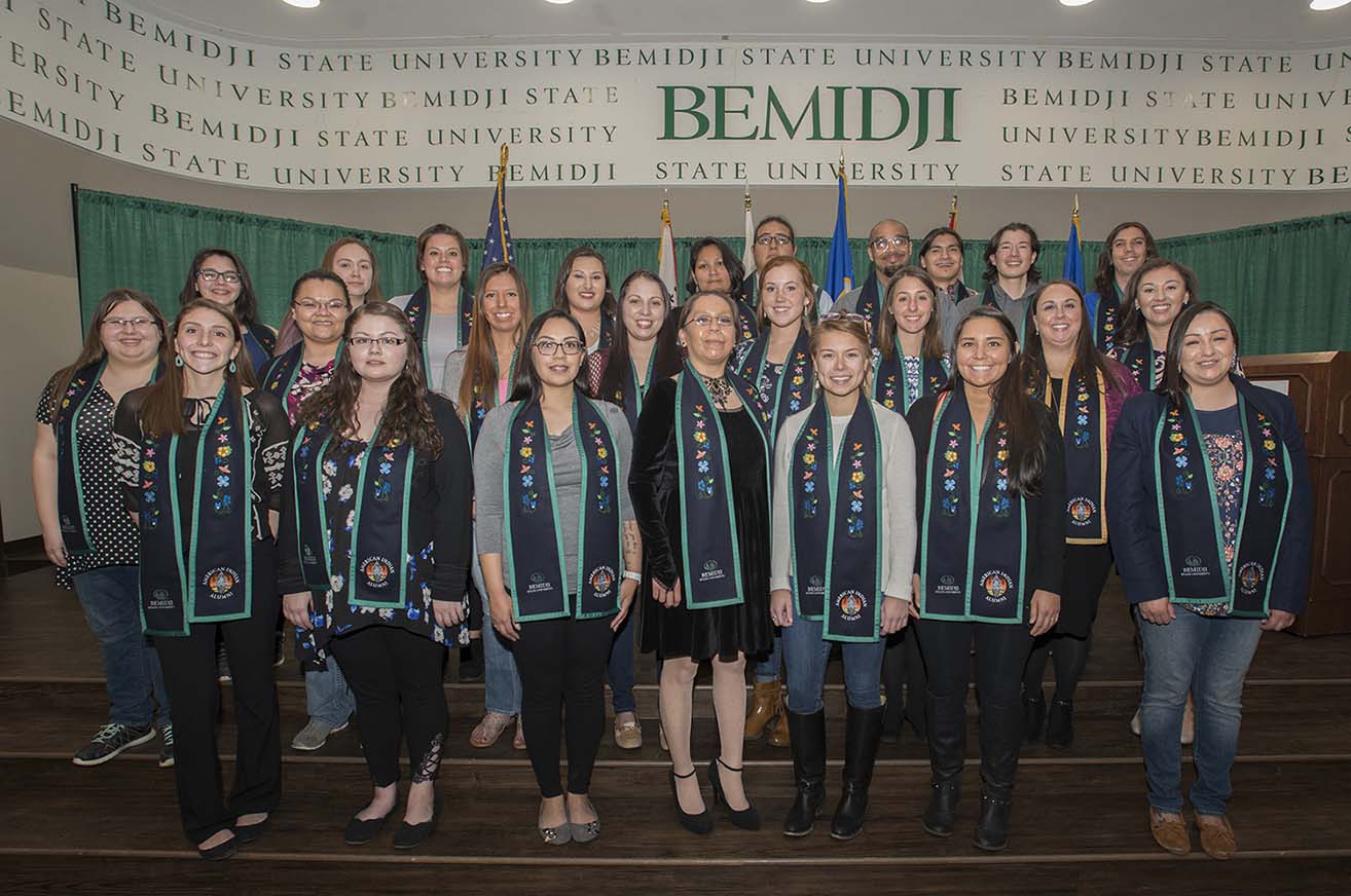 Twenty-five of BSU's record 51 American Indian graduates-to-be were on-hand at the awards banquet.