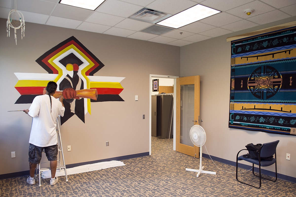 Gallery Local Artist Wesley May Paints Mural In Airc American Indian Resource Center Bemidji State University