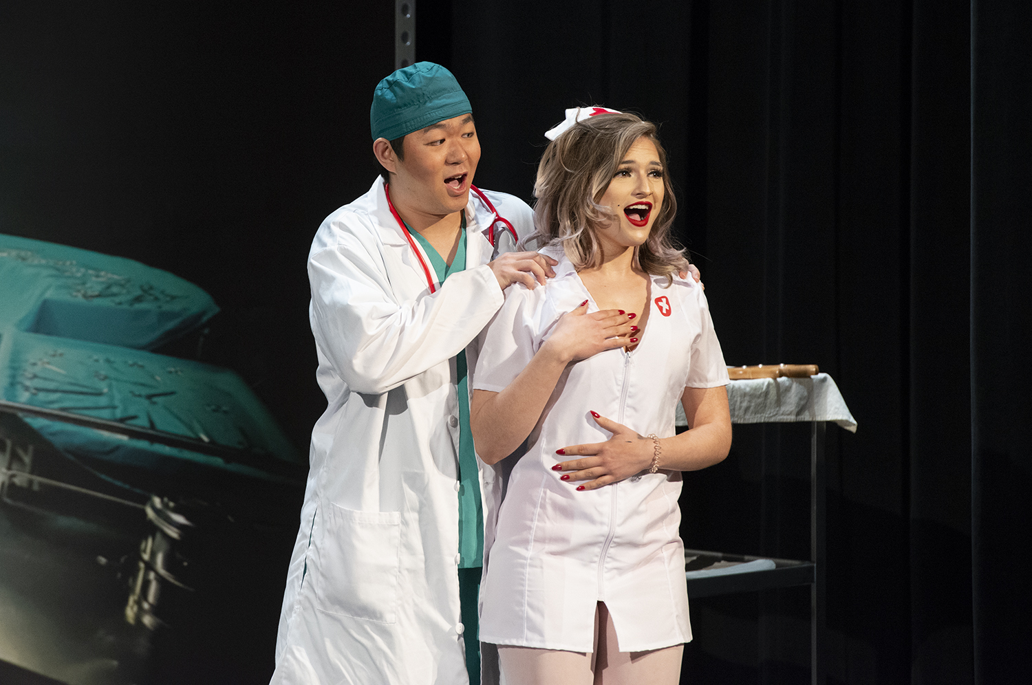 Performance of "Gallantry", a nurse and doctor are together