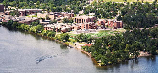 Aerial view of Bemidji State University