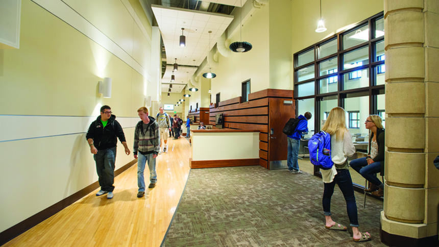 Memorial Hall interior. Bemidji Pioneer photo.