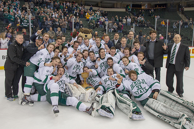 24 Jan 15: Minnesota State plays against Bemidji State in the North Star College Cup at the Xcel Energy Center in St. Paul, MN.