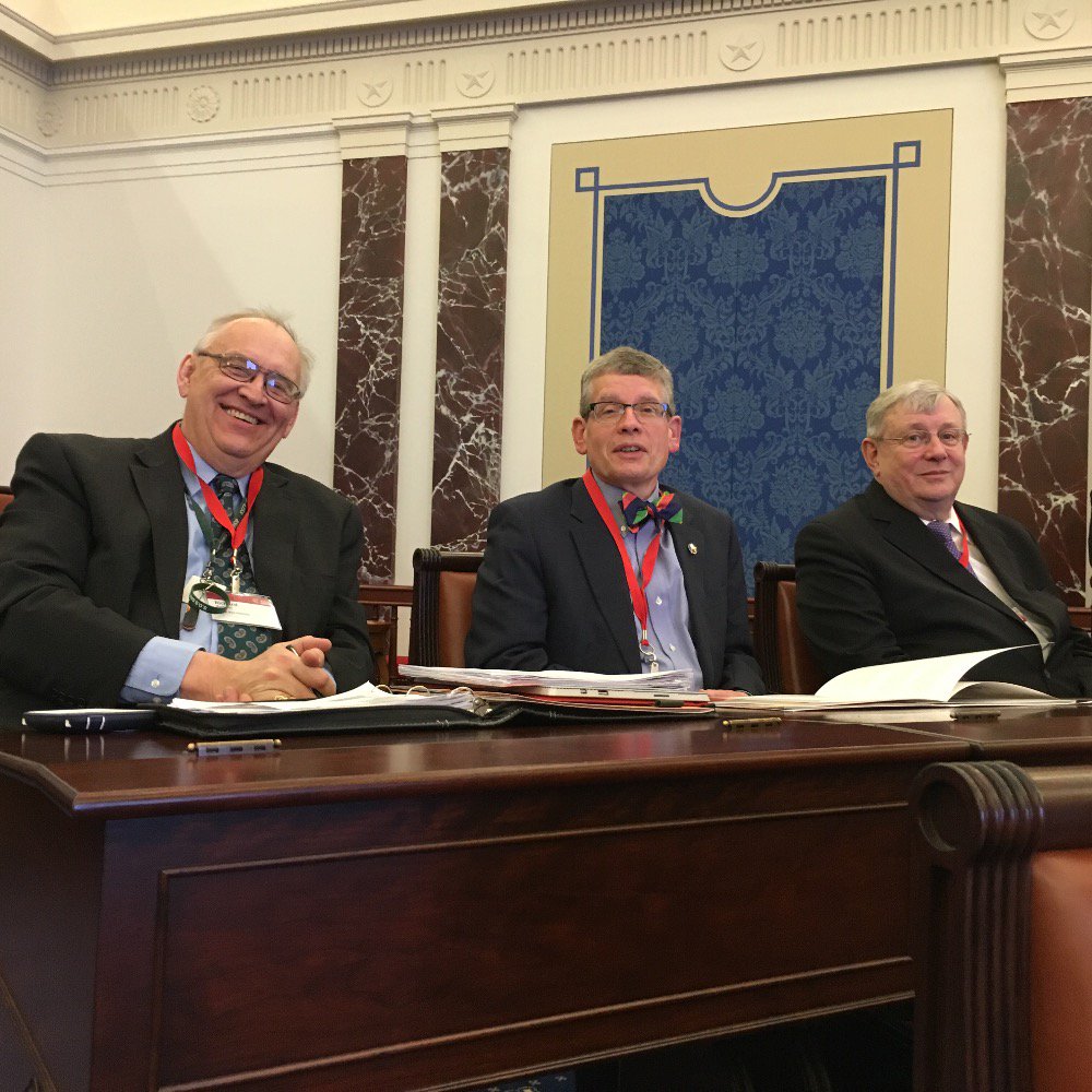 President Hanson, far left, with the presidents at Augsuburg College and St. Cloud State University at the Campus Compact 30th Anniversary Summit in Boston. Photo courtesy of @mncompact on Twitter.