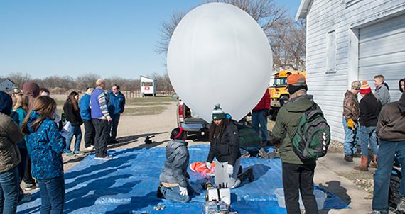 Environmental, Earth and Space Studies Students Launch High-Altitude Weather Balloon