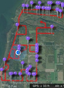 Map of the team's Oct. 25, 2016 deer survey of Bemidji's Ward 5.