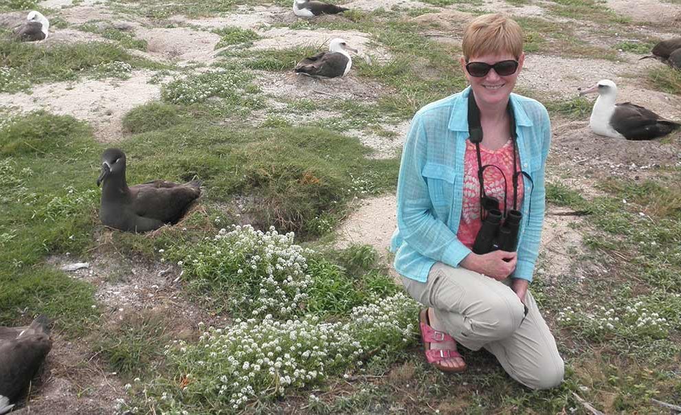 Dr. Elizabeth Rave in the Midway Islands.