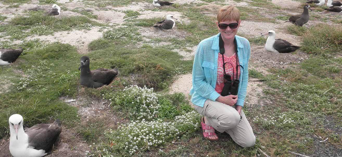 Dr. Elizabeth Rave in the Midway Islands. 