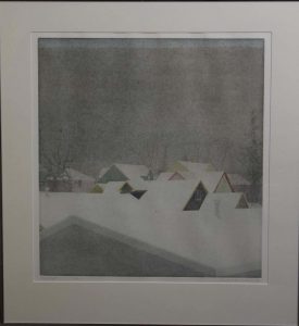 Wanda Miller Matthews, "Snow Light," etching