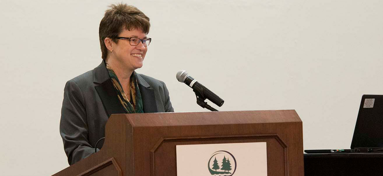 BSU President Faith C. Hensrud at 2018 Spring Faculty & Staff Startup Breakfast