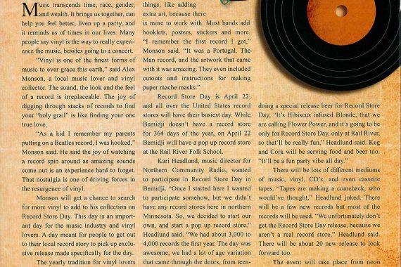 "Record Store Day" by Shawn Campbell; third place, Arts & Entertainment Story.