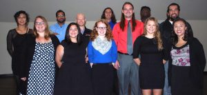 BSU's 2017-18 McNair Scholars are (front row from left): Sara Slaubaugh, Arica Mahliaire, Harley Brake Walker, Jim Cramton, Mattie Olson, Naomi Johnson; Back Row: (back row from left) Maddie Treuer, Sterling Knox, Matt Splittstoser, Joshua Jones, Dave-Preston Esoe, Will Varela.