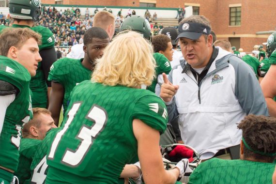 Head Coach Brent Bolte directs the team in Chet Anderson Stadium.