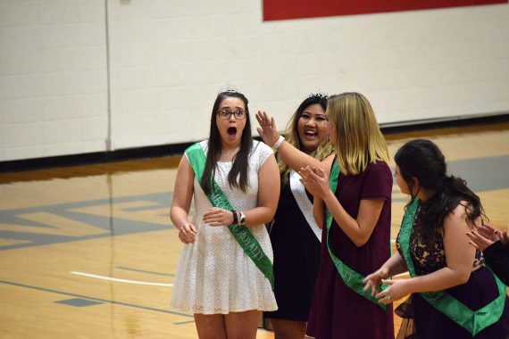 Homecoming Queen Kaitlynn Arbogast is crowned on Sept. 18 in the BSU Gymnasium.