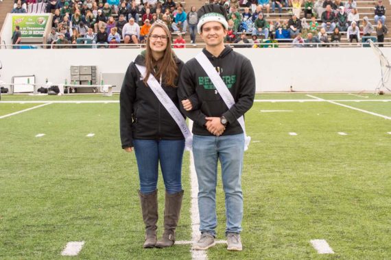 Homecoming Queen and King Kaitlynn Arbogast and Adam Roehl.
