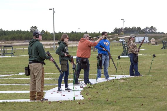 BSU Trapshooting Club practice Oct. 6 at the Bemidji Trap & Skeet Club.