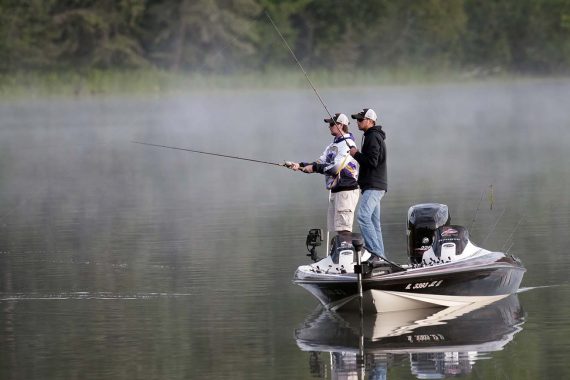 A pair of competitors try their luck in the Mississippi River Aug. 11.
