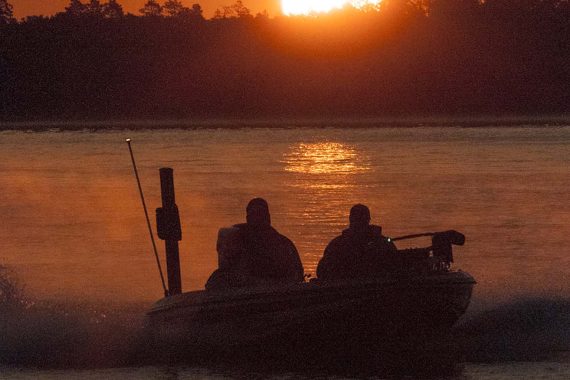 A boat heads towards Lake Irving Aug. 11.