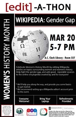 Women's History Month 2018 Wikipedia Gender Gap Edit-a-Thon