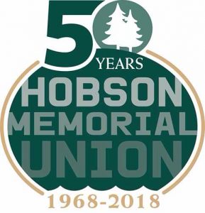 Logo for 50 years Hobson Memorial Union 1968-2018