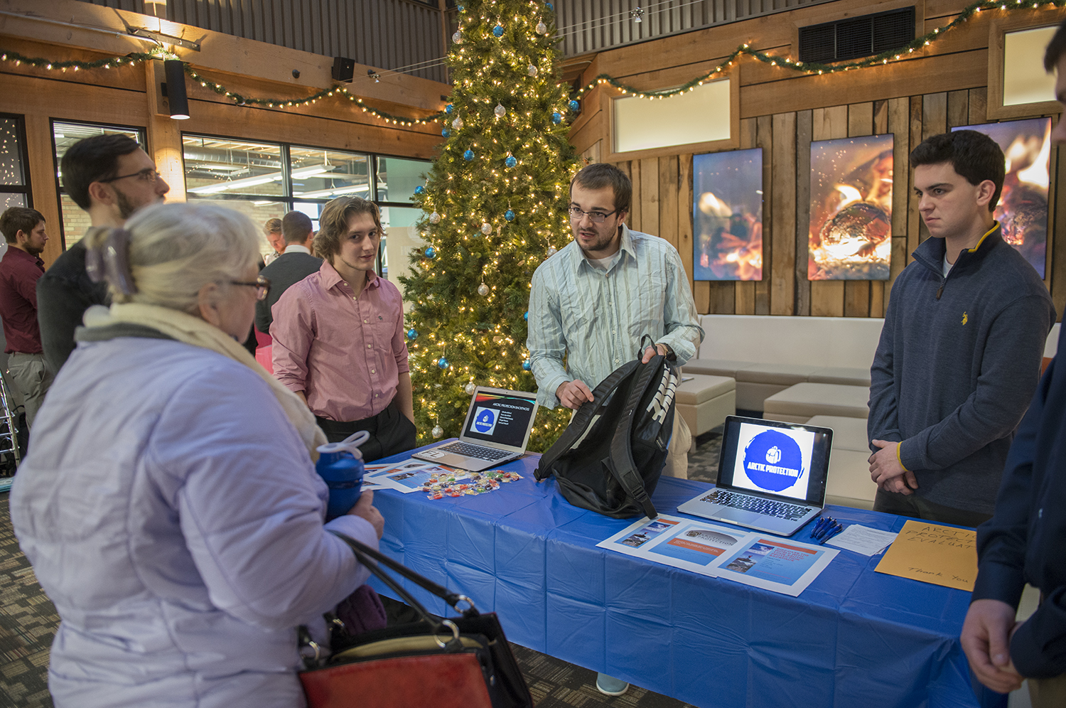 Bemidji State University marketing students presenting their original projects to local entrepreneurs