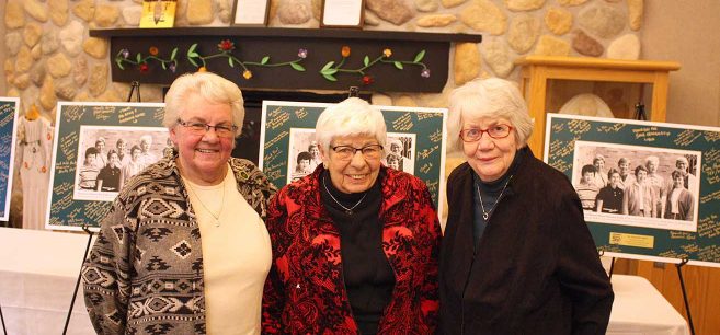 Pat Rosenbrock (left), Ruth Howe and Betsy McDowell (right)