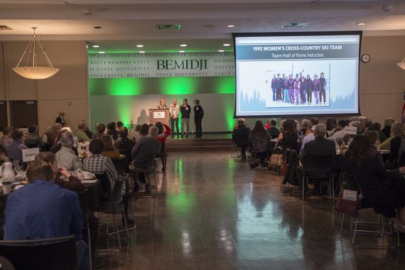 The induction ceremony was held in the Beaux Arts Ballroom on the BSU campus.