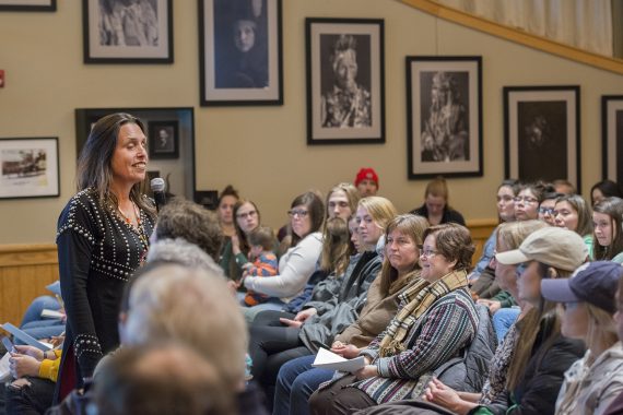 Bemidji State University Welcomed Winona LaDuke on Feb. 5 Audience members listening to Winona.