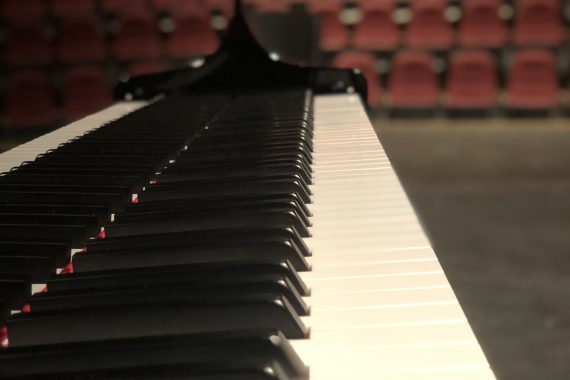 Twinkling keys in the Main Theatre of the Bangsberg Fine Arts Complex.