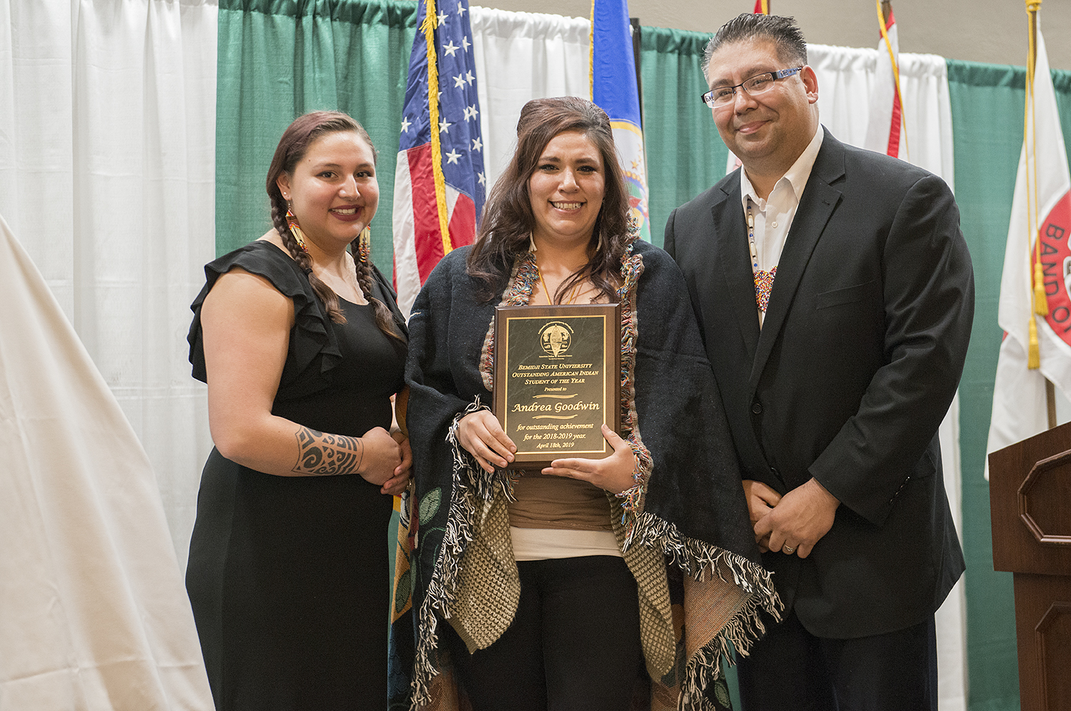 Andrea Goodwin, a senior from Red Lake, Minn. studying social work, was named the Outstanding American Indian Student of the Year.