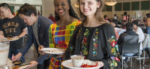 Attendees enjoyed a meal featuring food from across the globe.