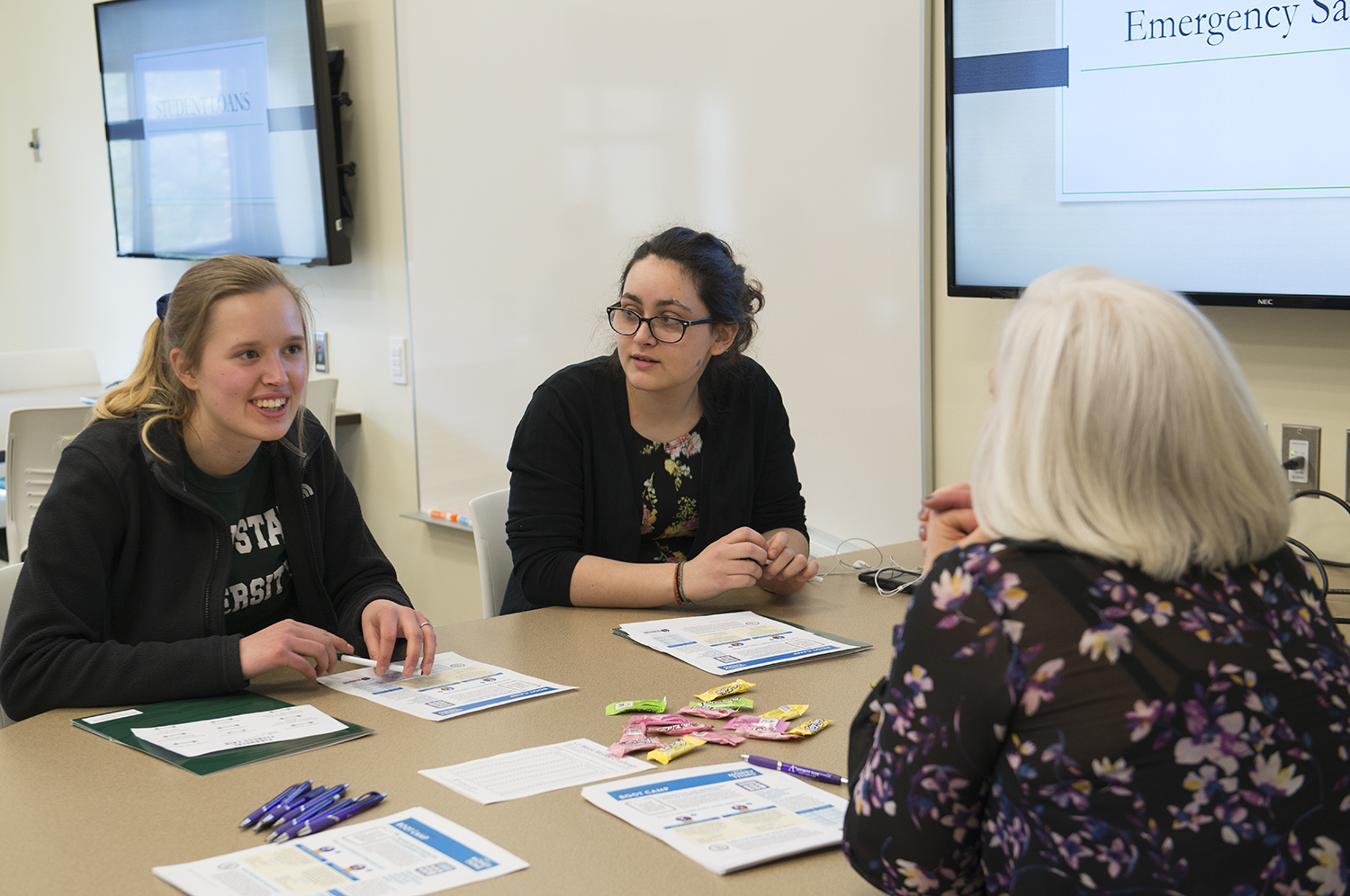 Students were offered emergency savings options. 