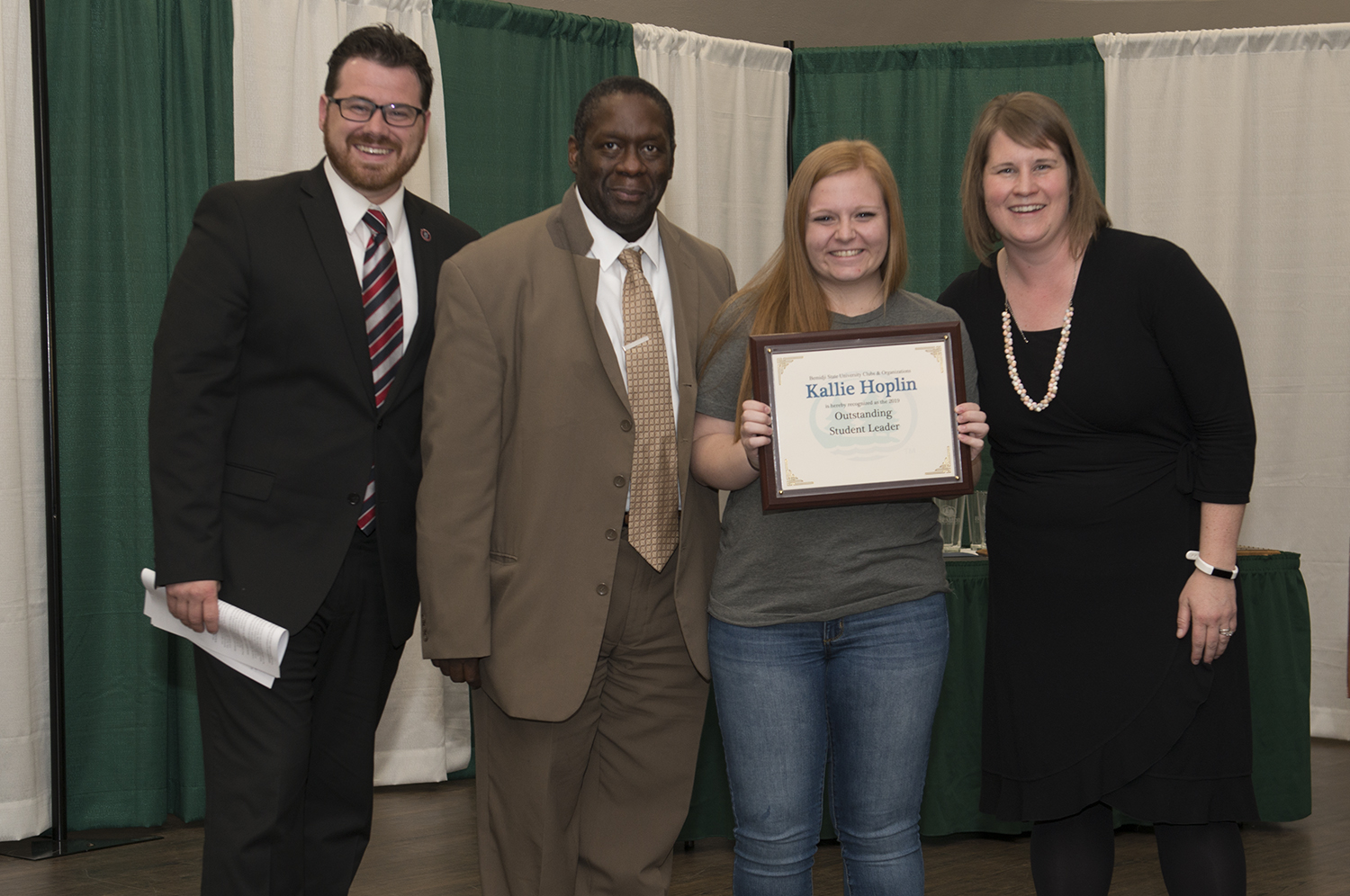 Kallie Hoplin received this year's Outstanding Student Leader Award.