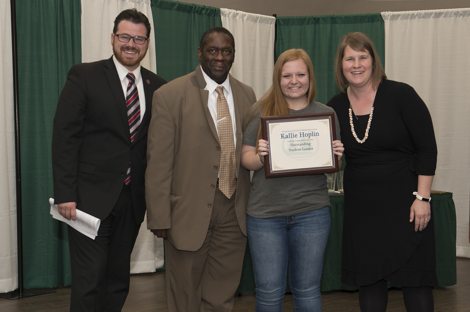 Kallie Hoplin received this year's Outstanding Student Leader Award. 