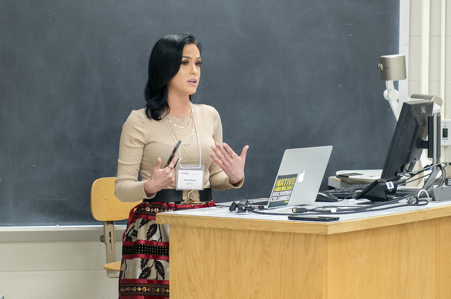 Serena Graves recently shared her knowledge of the Ojibwe language with others at the university’s 20th Annual Student Achievement Conference.