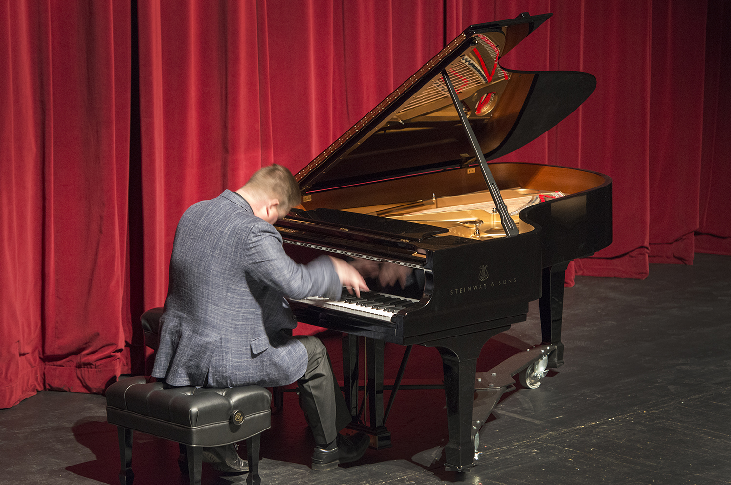 Dr. Stephen Carlson, professor of music and chair of the Department of Music, at the Steinway reception.